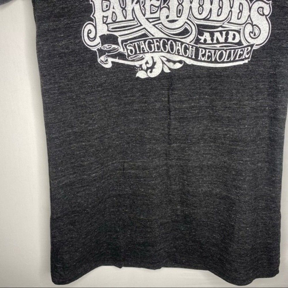 5/$25 District Heathered Gray V Neck Short Sleeve Jake Dodds Stagecoach Revolver - Picture 5 of 8